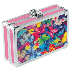 VAULTZ Locking Supply Box with Key Lock: 3D Lenticular Butterflies